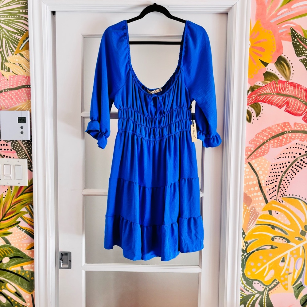 #74 Liberty Love Royal Blue Long Sleeve Dress